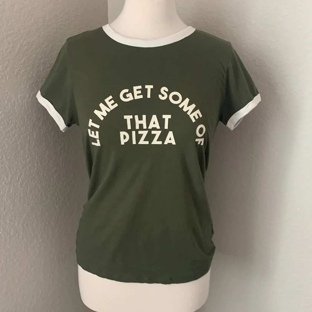 FOREVER 21 green pizza graphic tee